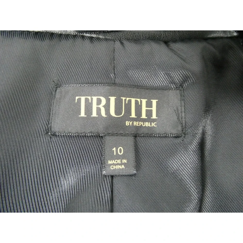 Truth Women's Faux Leather Jacket Black Size 10‎